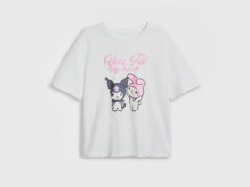 Футболка с принтом для девочек, Белый