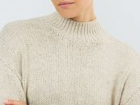 Вязаный джемпер с бахромой, Бежевый