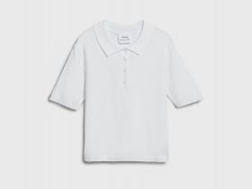 Вязаный джемпер с коротким рукавом для девочек, Белый