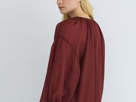 Блузка из тенселя с завязками, Оранжевый