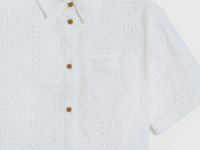 Рубашка с коротким рукавом для девочек, Белый