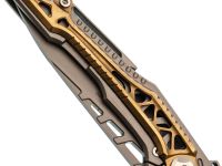 Складной нож Nimo Knives Divinity Tree, сталь M390, рукоять титан, серый/золотой