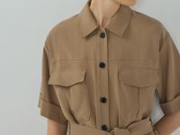 Платье-рубашка со съёмным поясом, Бежевый