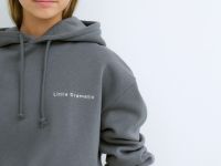 Худи с вышивкой для девочек, Серый