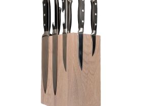Подставка настольная магнитная для 8 ножей Woodinhome KS009SOW, дуб