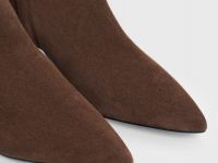 Ботильоны из натуральной замши, Коричневый
