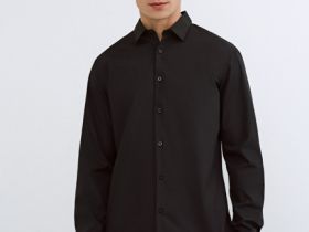 Базовая рубашка Slim, Черный