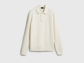 Текстурное вязаное поло, Белый