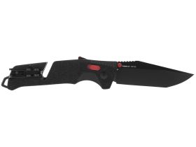 Полуавтоматический складной нож Trident Mk3 Black-Red Tanto, сталь D2, рукоять GRN