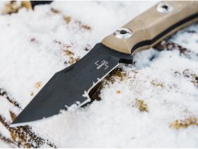 Нож с фиксированным клинком Boker Micro Tracker 2.0, сталь 1095, рукоять микарта, песочный