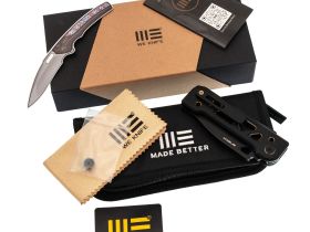 Складной нож WE Knife Tyro, сталь CPM 20CV, рукоять титан, черный