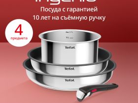 Набор посуды Tefal из нержавеющей стали Ingenio Cook Eat Tefal 4 предмета L881S404