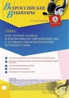 Вебинар «Кластерный подход в инклюзивном образовании лиц с особыми образовательными потребностями»