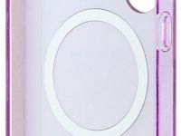 Чехол Guess Glitter Flowers Triangle MagSafe для Galaxy S25 Ultra фиолетовый