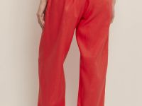 Брюки прямого кроя с добавлением льна