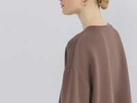 Футболка оверсайз с разрезами, Коричневый