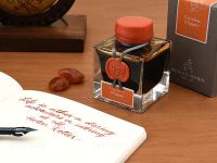 Чернила в банке Herbin Prestige 1798, 50 мл, Coraline d'Egypte Оранжевый с серебряными блестками