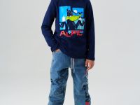 Брюки текстильные джинсовые утепленные флисом для мальчиков