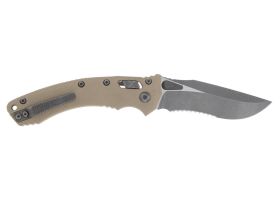 Складной нож Microtech Amphibian 137RL-11APFLGTTA, сталь M390MK, рукоять G10, бежевый