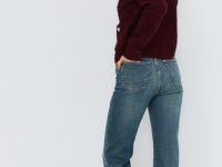 Джинсы клёш с высокой посадкой, Синий