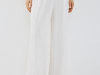 Широкие брюки со складками, Белый