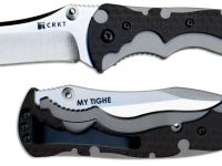 Полуавтоматический складной нож My Tighe, CRKT 1090, сталь 1. 4116 (X50CrMoV 15), рукоять сталь/термопластик