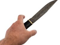 Нож Варан, сталь дамаск, рукоять граб кожа