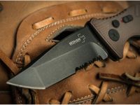 Автоматический складной нож Boker Strike Tanto Coyote, сталь AUS-8, рукоять алюминий