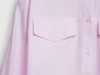 Хлопковая кроп-рубашка с карманами, Розовый