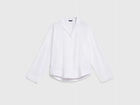 Рубашка пижамная из ткани с жатым эффектом, Белый