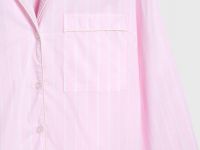 Пижамная рубашка в полоску, Розовый