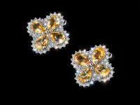 Серьги из белого золота с цитринами э4773сг09210412