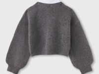 Серый жаккардовый джемпер оверсайз с отложным воротником и принтом Глория Джинс