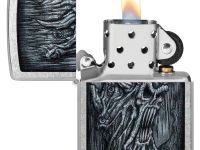 Зажигалка ZIPPO Evil Tree с покрытием Street Chrome, латунь/сталь, серебристая, 38x13x57 мм