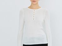 Джемпер с воротником на пуговицах, Белый