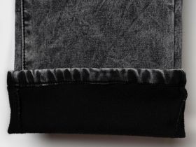 Брюки текстильные джинсовые утепленные флисом для девочек