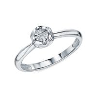 Серебряное кольцо с бриллиантом