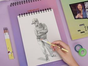 Блокнот для скетчинга HIMI MIYA серия YS 40 л 160 г 190х265 мм Оливковый