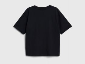 Футболка с принтом для девочек, Черный