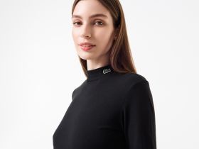 Женский лонгслив Lacoste приталенного кроя