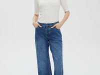 Джемпер с коротким рукавом и воротником-стойкой