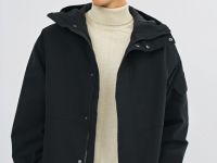 Утеплённая парка с капюшоном, Черный