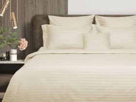 Постельное белье Экрю, страйп-сатин 40962-1