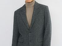 Однобортный пиджак из смесовой шерсти, Серый