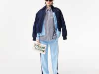 Женская рубашка Lacoste x Bandier из хлопкового поплина в полоску