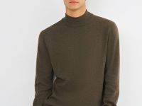 Базовый джемпер с воротником-стойкой, Коричневый