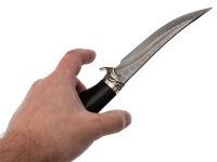 Нож Ворон, сталь дамаск, мельхиор