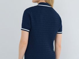 Джемпер поло в рубчик, Синий