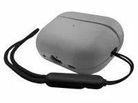 Чехол Kzdoo LuxCraft+ для AirPods 4 искусcтвенная кожа (серый)