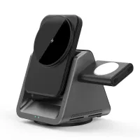 Беспроводное зарядное устройство WIWU Coolpad Wireless Charger 15W 3 в 1 для iPhone/Apple Watch/AirPods (Wi-W018) (черный)